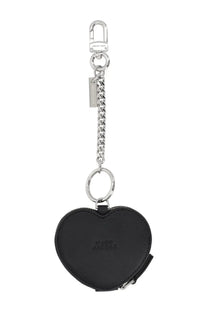 Black heart shaped marc jacobs keychain with silver chain and clasp for womens charm per borsa cookie pouch