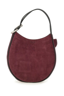 Marc Jacobs women’s the dual hobo large bag in brown suede with black leather trim and silver metal clasp