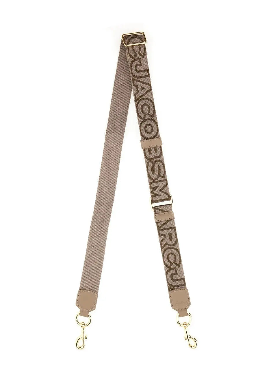 Marc Jacobs women’s fabric strap beige with woven gucci logo pattern and gold-tone adjustable metal buckle
