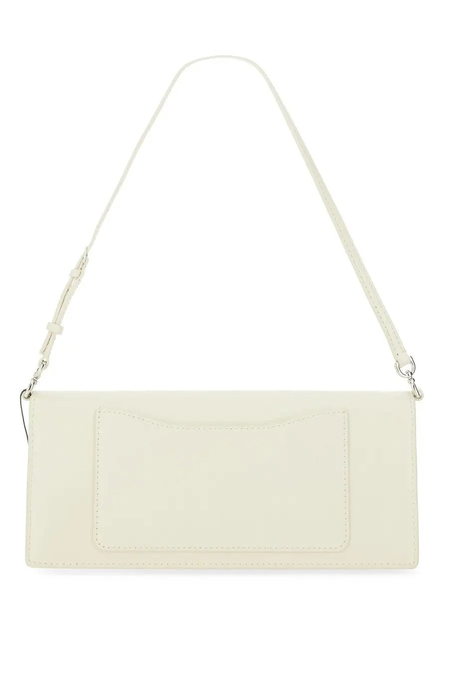 Marc Jacobs women’s the glam mirror bag white cream rectangular crossbody with smooth matte faux leather and adjustable strap