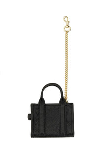 Marc Jacobs women’s keychain the tote dwarf mini tote bag in black crocodile texture with gold-tone chain and clasp