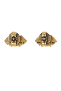 Gold-toned marc jacobs eye-shaped stud earrings with polished metallic finish from marc jacobs womens lips earrings gold collection