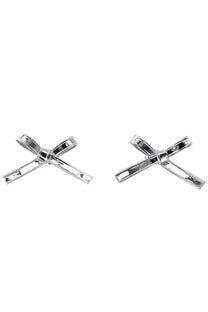 Marc Jacobs women’s orecchini the lingerie bow silver cufflinks with polished metallic finish and intricate detailing