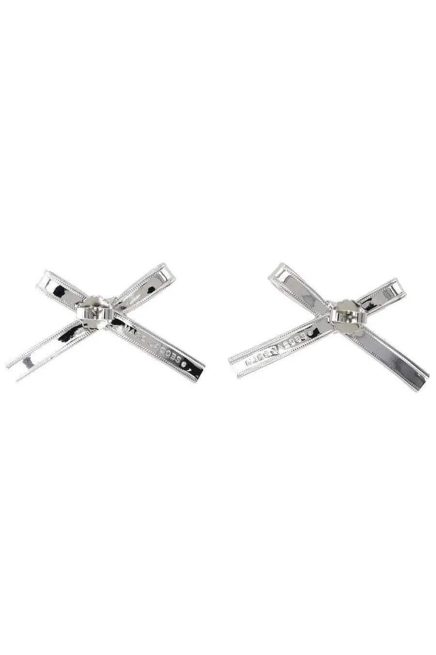 Marc jacobs womens orecchini the lingerie bow silver cufflinks with silver-toned bow shape and engraved detailing