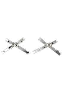 Marc jacobs womens orecchini the lingerie bow silver cufflinks with silver-toned bow shape and engraved detailing