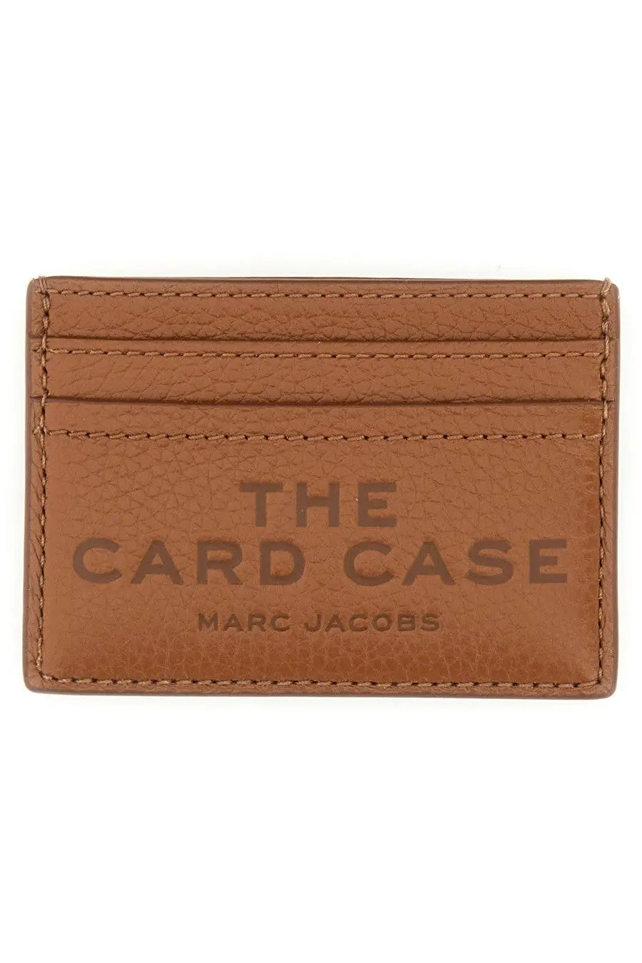 Tan leather card case with embossed the card case marc jacobs branding from marc jacobs womens portacarte collection