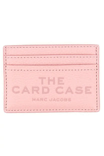 Pink leather card case with embossed the card case marc jacobs branding from marc jacobs women’s portacarte con blue