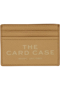 Tan leather Marc Jacobs women’s portacarte card case with embossed the card case marc jacobs branding