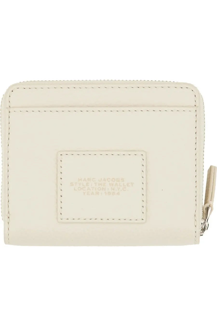 Marc Jacobs women’s portafoglio the compact mini white cream-colored leather wallet with minimalist design and stitching details