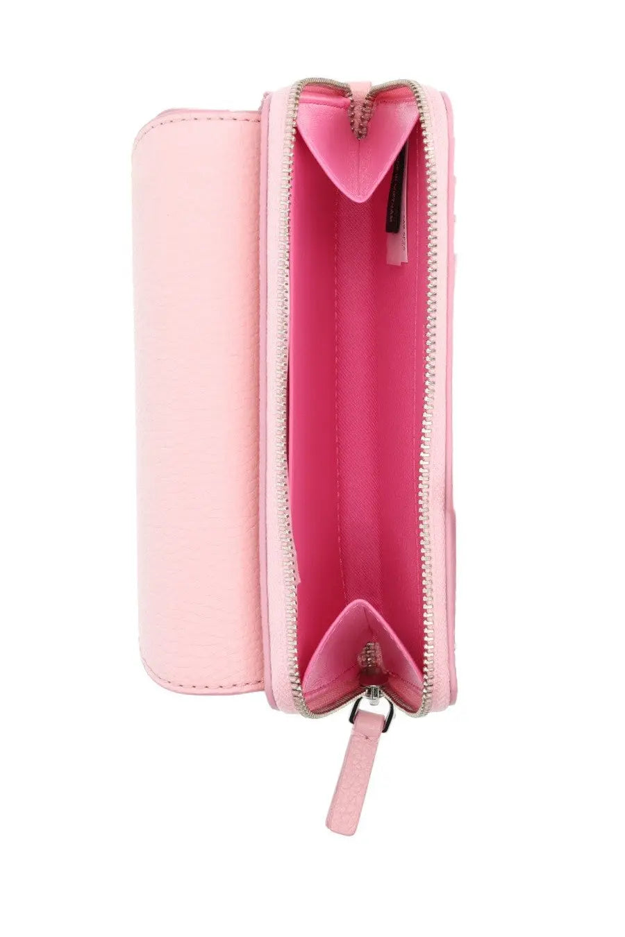 Marc Jacobs womens portafoglio shades blue wallet with pink heart-shaped zipper and silver-toned zippers interior