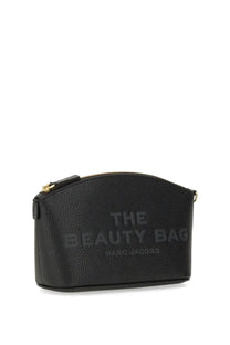 Marc jacobs womens pouch the beauty bag black textured leather with gold tone zipper and hardware