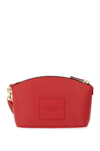Marc Jacobs women’s red leather crossbody pouch with gold-tone hardware and rectangular brand patch