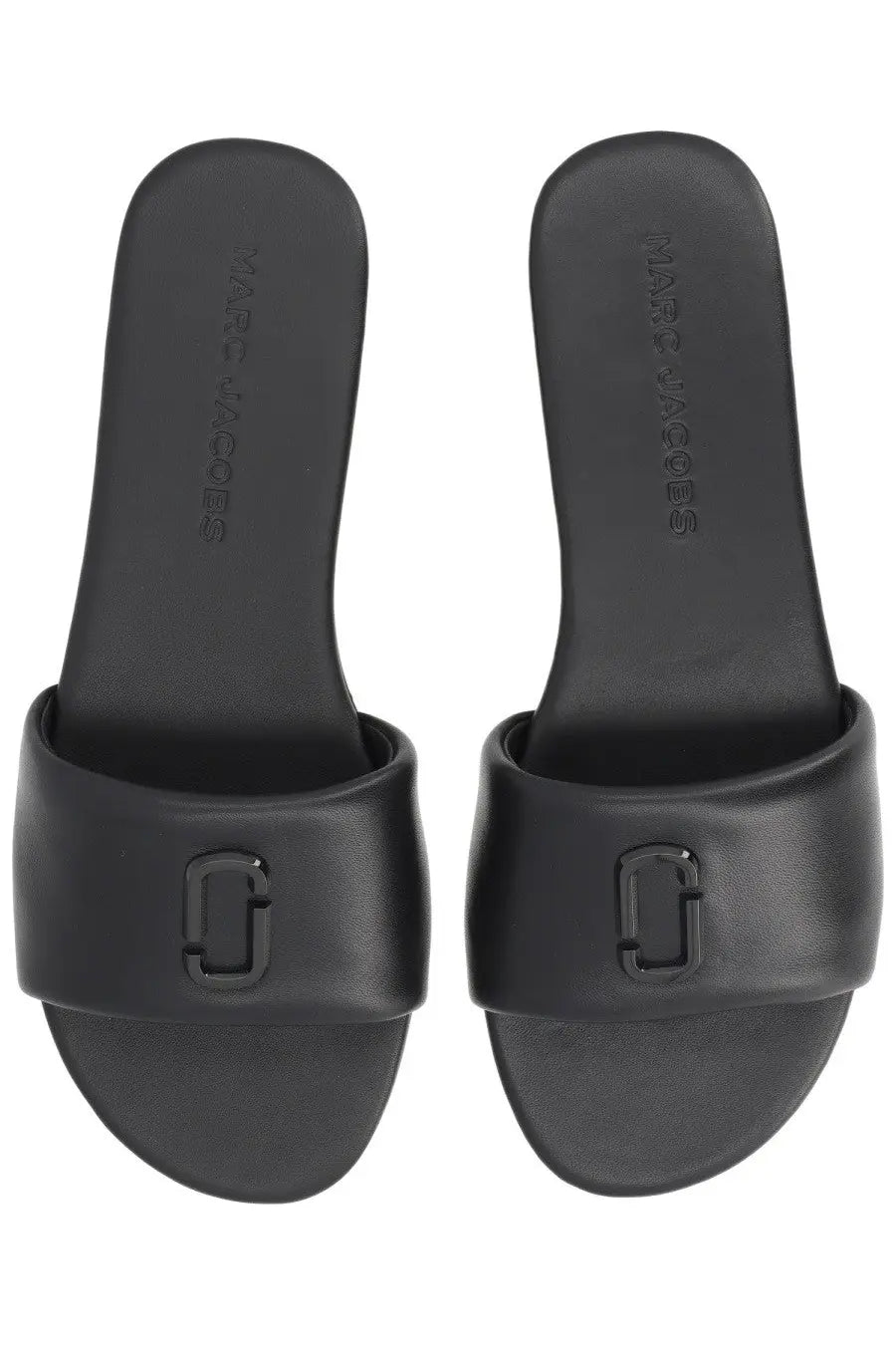 Marc Jacobs women’s sandalo slide black sandals with sleek minimalist design and signature logo emblem on strap