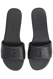 Marc Jacobs women’s sandalo slide black sandals with sleek minimalist design and signature logo emblem on strap