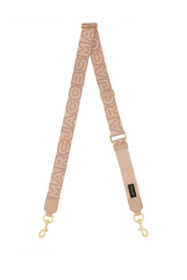 Marc Jacobs women’s beige shoulder strap with repeating logo print and gold-tone hardware for bags or purses