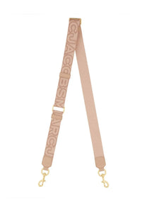 Marc jacobs women’s shoulder strap beige with jacquemus branded gold-tone hardware and repeating logo pattern