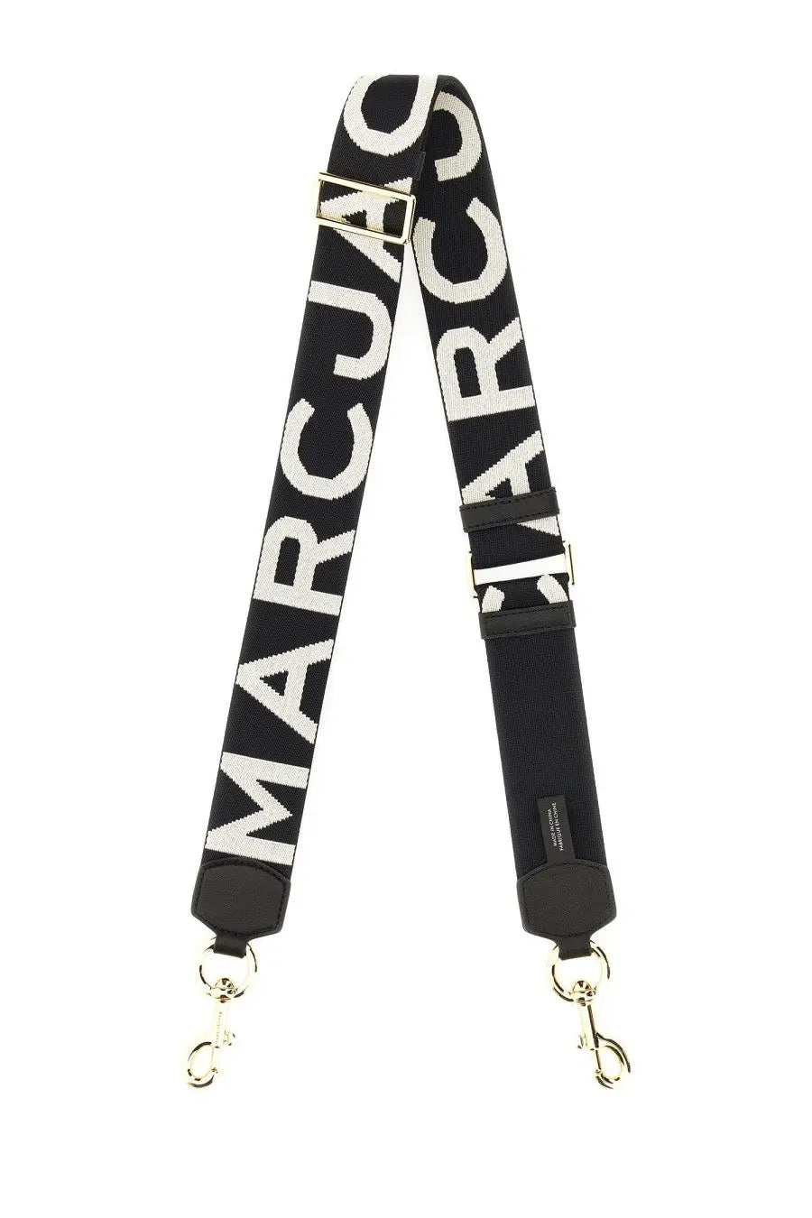 Marc Jacobs women’s the shoulder strap black with black and white logo and gold-tone hardware accessory