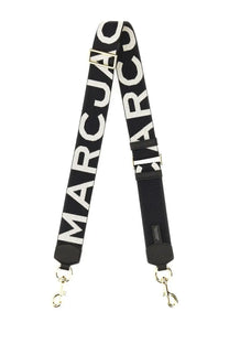 Marc Jacobs women’s the shoulder strap black with black and white logo and gold-tone hardware accessory