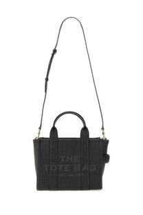 Marc Jacobs Womens the tote bag small black leather with gold tone hardware and detachable shoulder strap