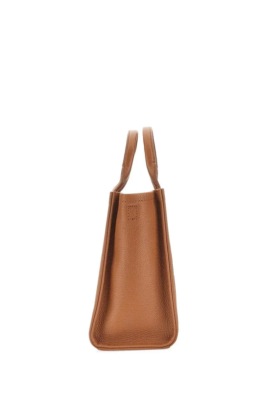 Tan pebbled leather tote bag with structured handles marc jacobs women’s the tote medium bag beige