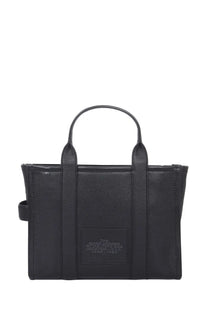 Marc Jacobs women’s the tote medium bag black leather with embossed logo patch and structured handles