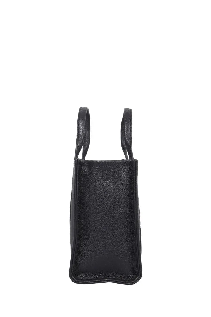 Marc Jacobs women’s the tote medium bag in black textured leather with short handles for everyday use