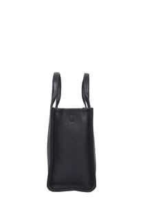 Marc Jacobs women’s the tote medium bag in black textured leather with short handles for everyday use