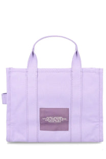 Lavender canvas tote bag with matching handles and branded patch by Marc Jacobs for women medium purple bag