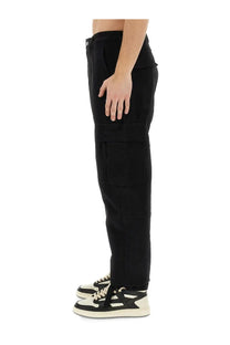 Marcelo burlon county of milan men’s black cargo pants with multiple pockets and straight-leg cut