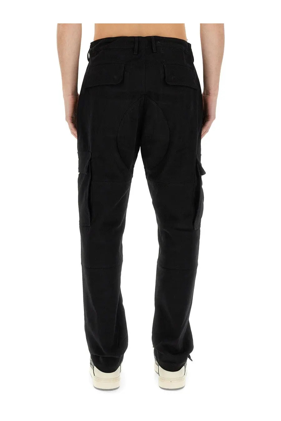 Marcelo Burlon County Of Milan men’s black cargo pants with multiple pockets and straight-leg cut in durable fabric
