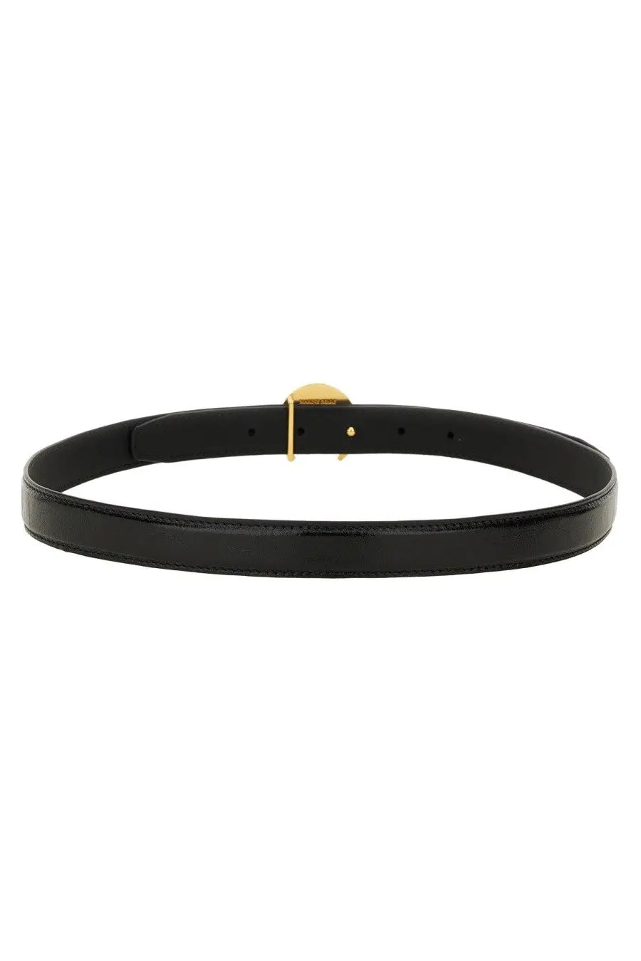 Marine serre women’s black leather belt with a gold-tone buckle for stylish and versatile wear