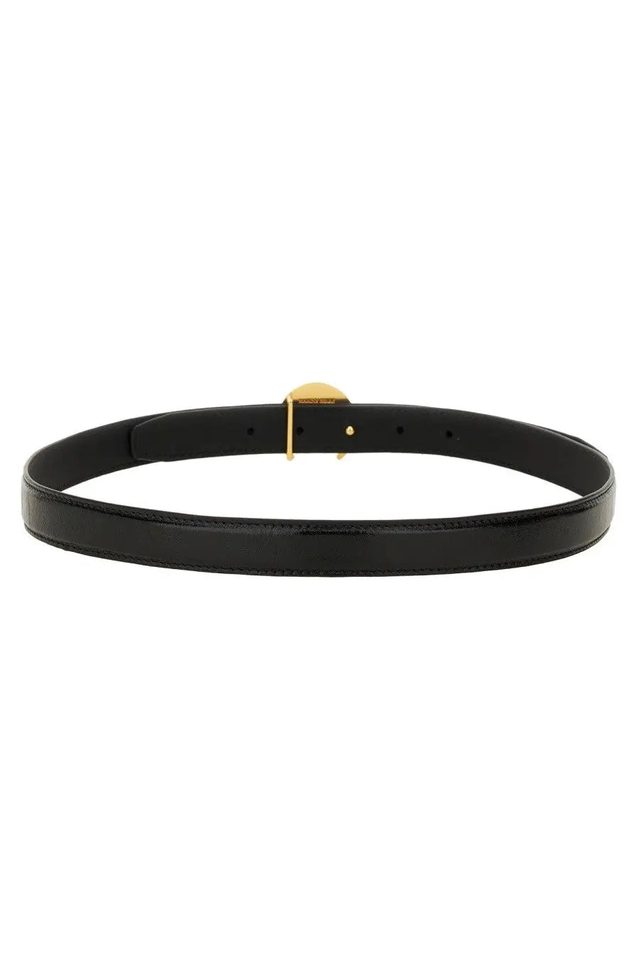 Marine Serre women’s belt black made of leather with a gold-tone buckle for a stylish accessory