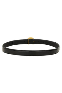 Marine Serre women’s belt black made of leather with a gold-tone buckle for a stylish accessory