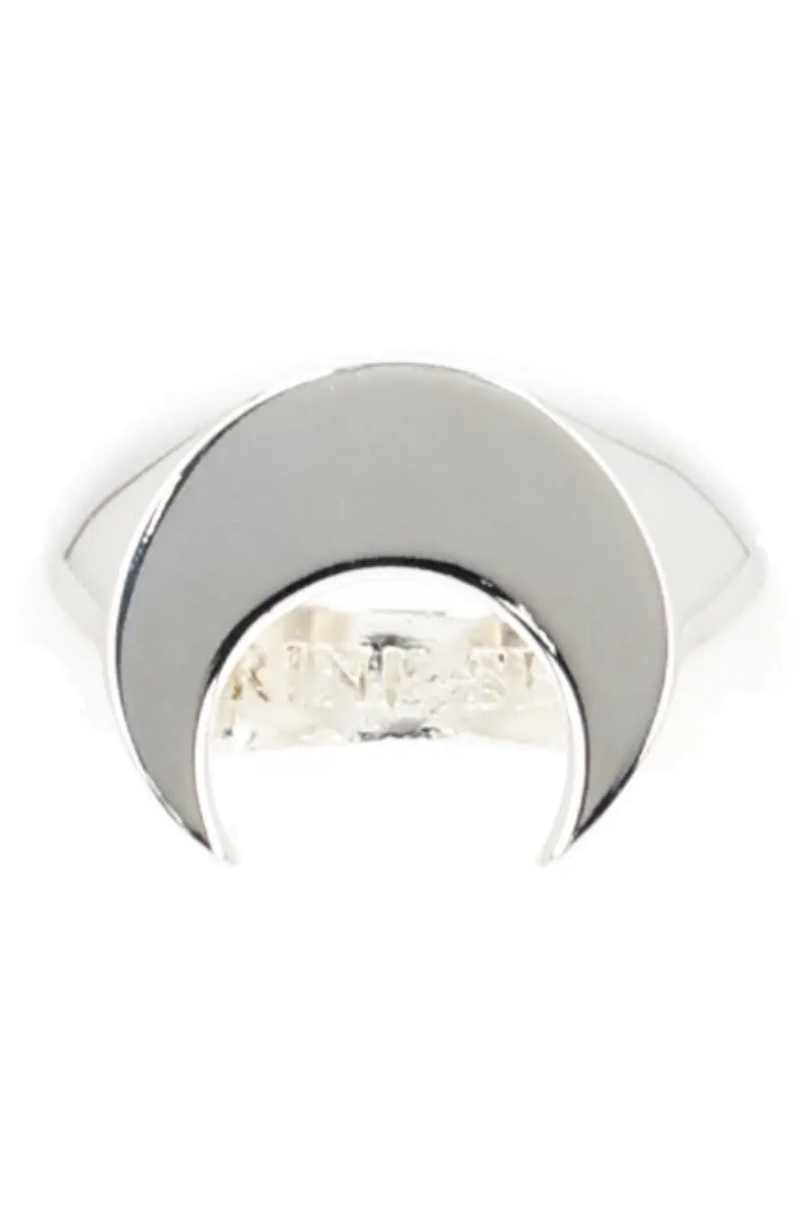 Silver crescent moon ring by Marine Serre with a polished reflective surface and minimalist design for women