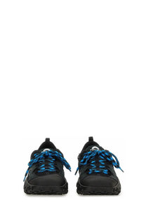 Marine serre women’s ms rise ii sneaker black featuring black athletic design with vibrant blue laces and rugged sole
