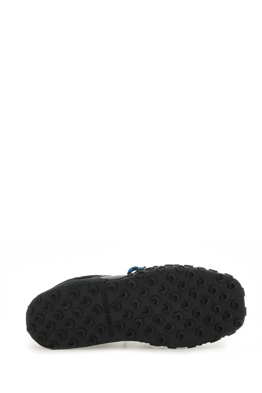 Black rubber sole with circular treads and geox branding on the side of marine serre women’s ms rise ii sneaker black