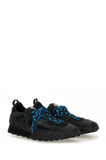 Marine serre women’s ms rise ii black sneaker with blue laces and rugged textured sole for casual wear