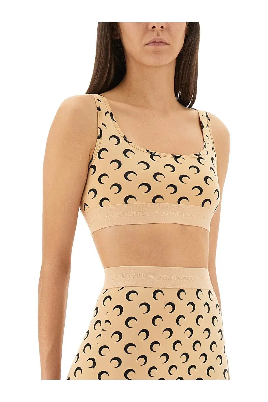 Marine Serre Women's Top Bra Moon Beige