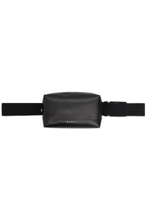 Black Marni men’s pouch with sleek minimalist design and smooth leather-like finish belt bag