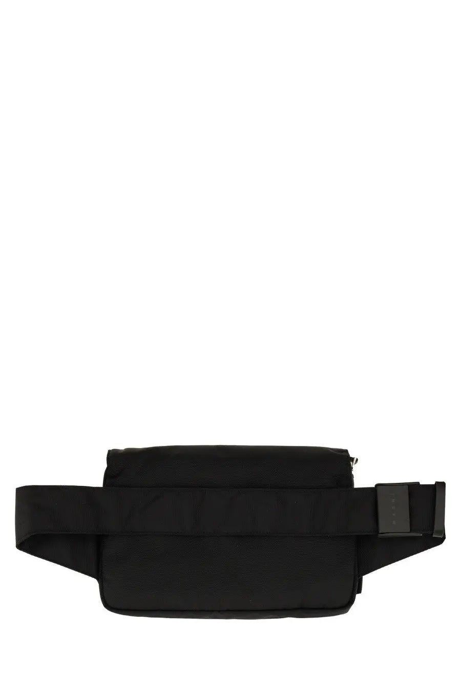 Marni men’s pouch cityscape black nylon waist bag with sleek minimalist design and adjustable strap