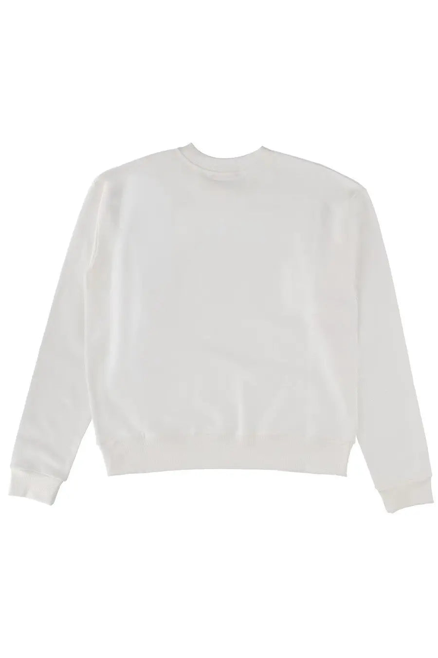 Marni men’s sweatshirt white crewneck long sleeve with ribbed cuffs for casual wear