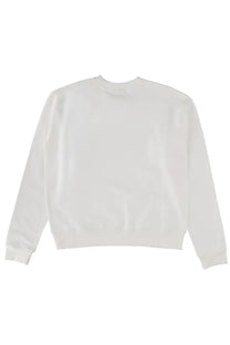 Marni men’s sweatshirt white crewneck long sleeve with ribbed cuffs for casual wear
