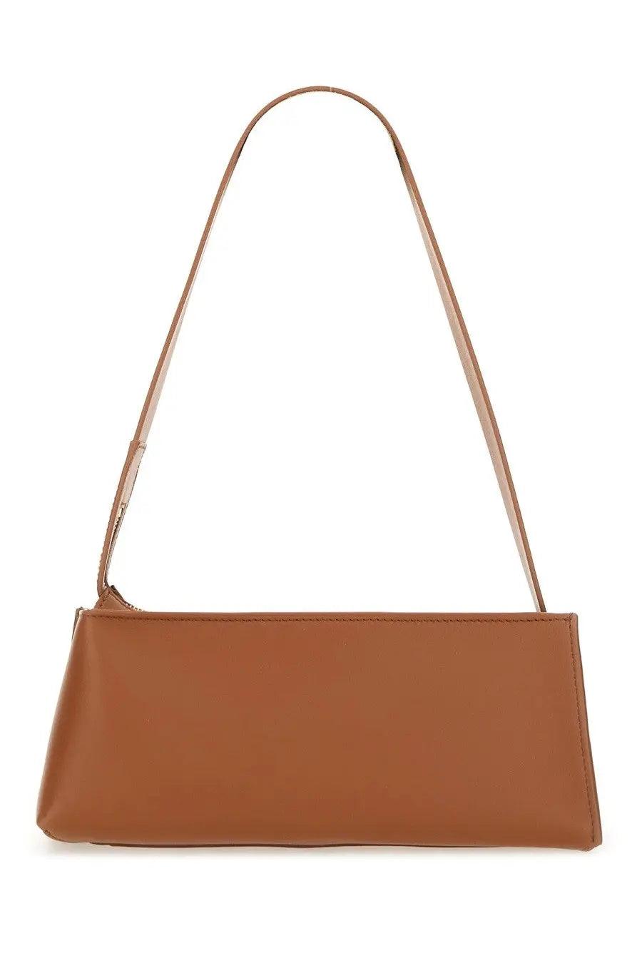 Marni women’s baguette museum bag brown sleek tan leather shoulder bag with minimalist rectangular design and slender strap