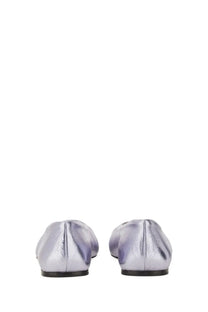 Marni womens ballerina little bow purple silver metallic flats with subtle gradient finish and black soles
