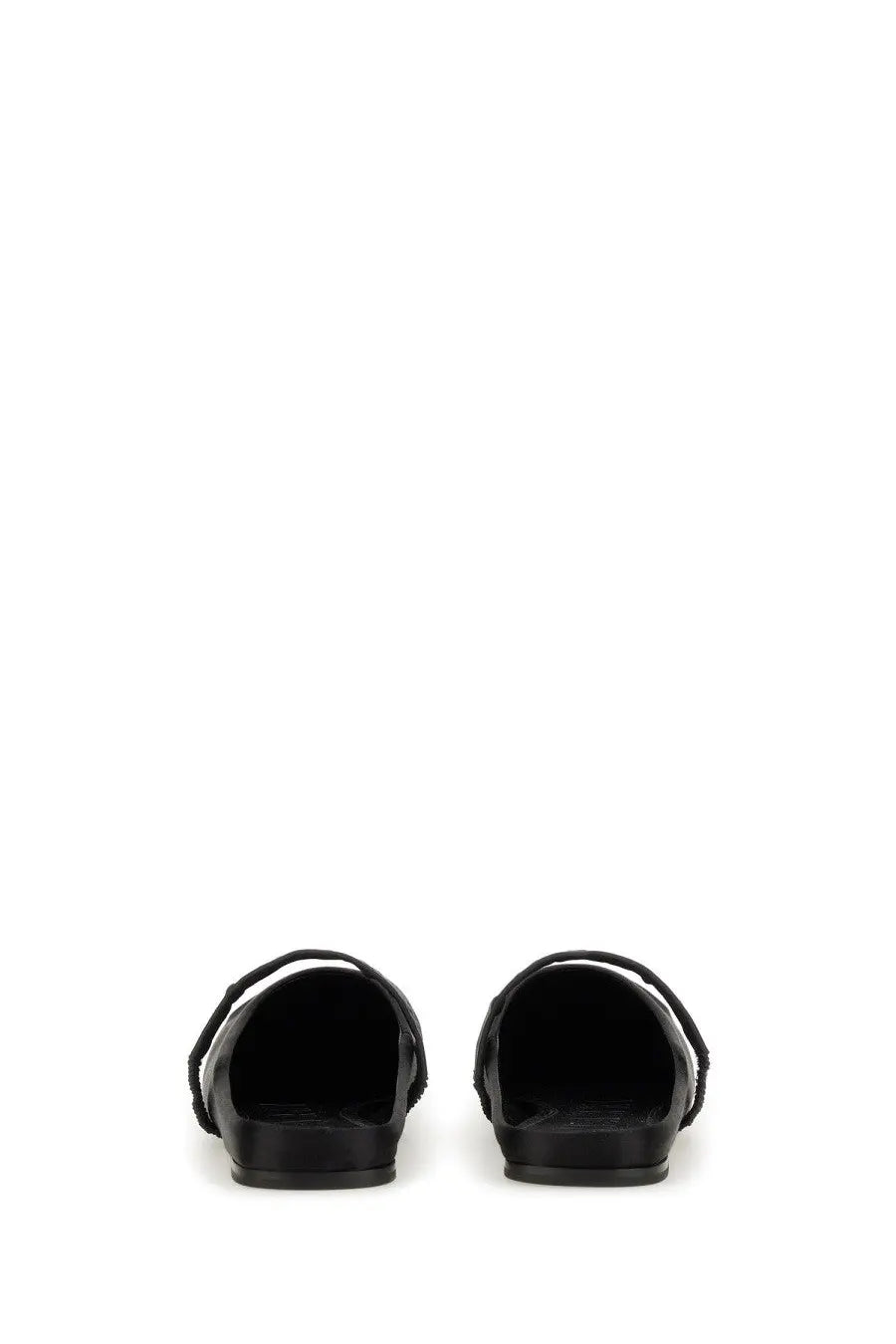 Marni women’s ballerina sabot little bow black leather slide sandals with sleek minimalist design and soft suede trim