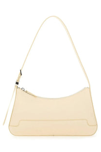 Cream-colored leather shoulder bag with minimalist design and adjustable strap from marni womens collection beige