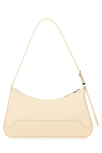 Cream-colored Marni women’s leather shoulder bag with sleek minimalist design and a single adjustable strap