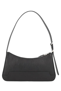 Marni women’s black leather shoulder bag with sleek minimalist design and silver-toned zipper hardware