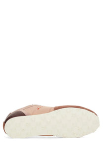 Marni women’s leather sneaker in beige and brown with a white rubber sole for casual wear