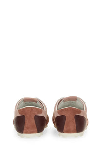 Marni women’s leather sneaker beige tan and brown suede with white rubber sole for casual wear